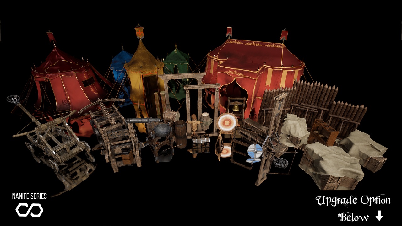 [Nanite] Medieval War Camp Kit (War Camp Props, Medieval Props) 제품 등록을 위한 미디어 1개