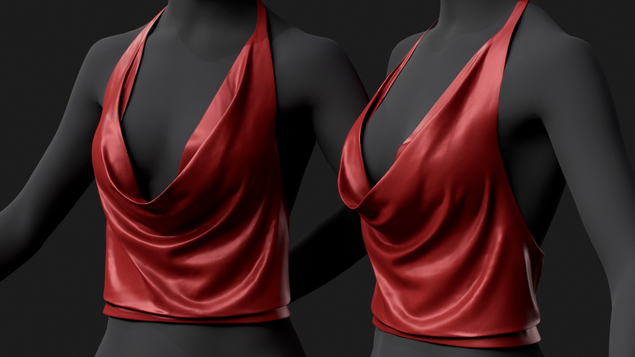 Media 1 for listing Elegant Halter Cowl Top for MetaHuman – Parametric Wardrobe (MHPKG)