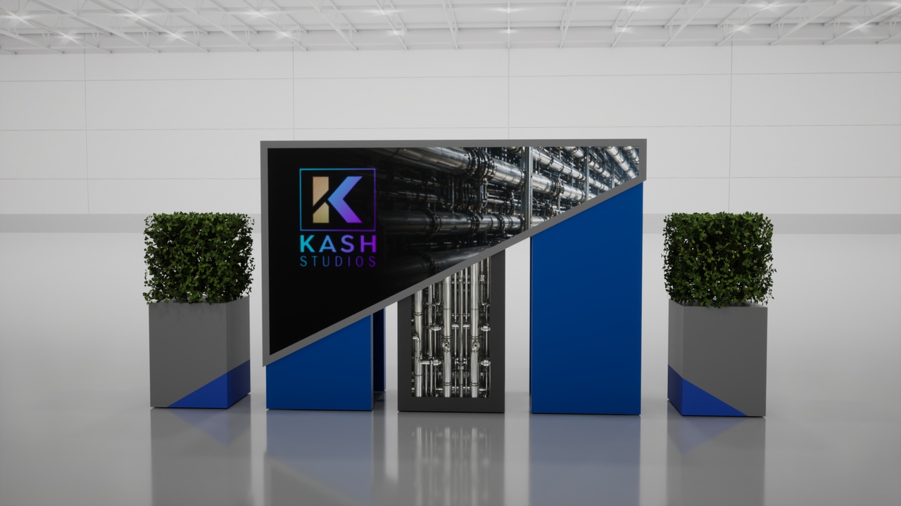 Media 1 for listing Reception Desk with Decorative Pots – Modern Event Counter Setup