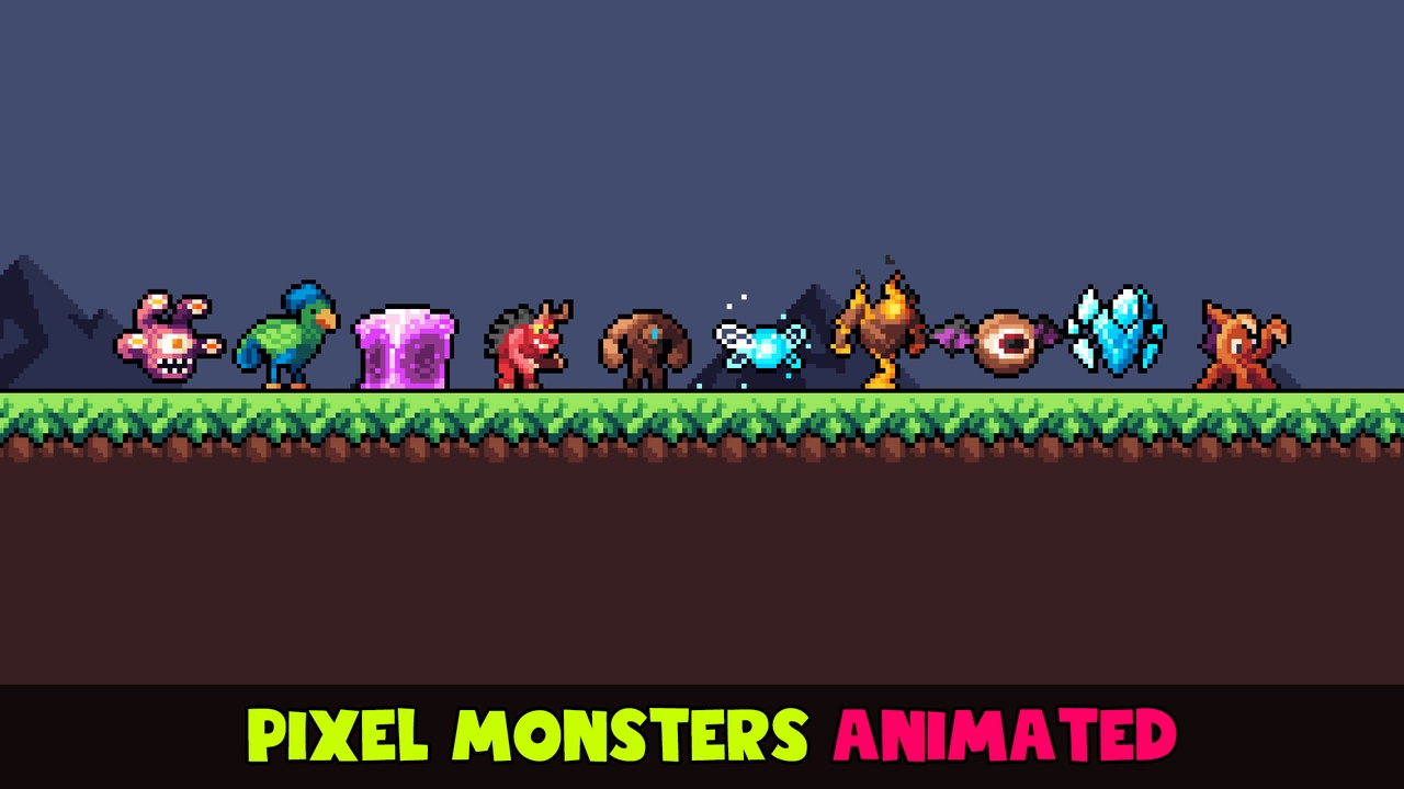Media 1 for listing Pixel Monsters Animated Pack #3