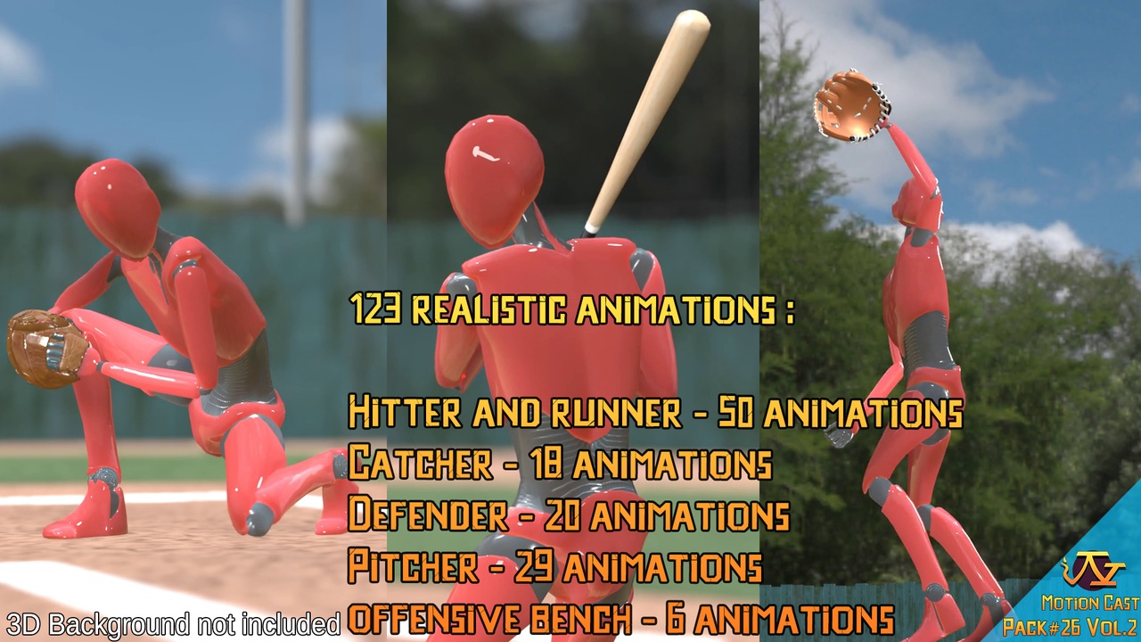 Media 1 for listing Baseball animations (Motion Cast#26 Vol.2)