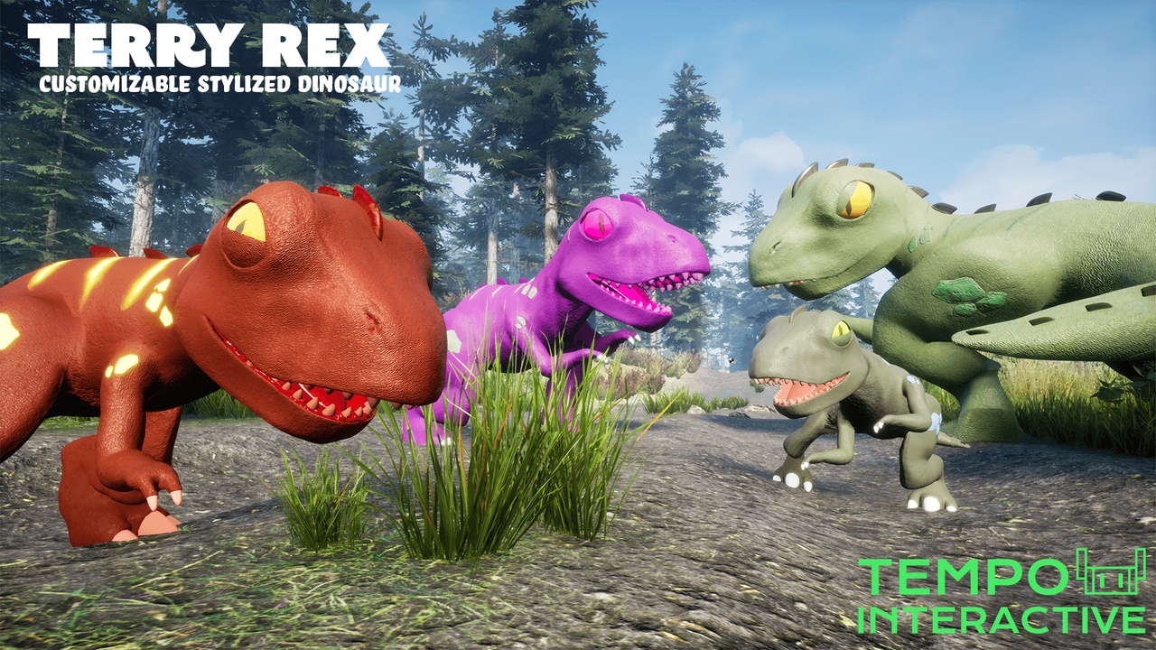 商品 Terry Rex - Stylized Dinosaur Character 的媒体 1