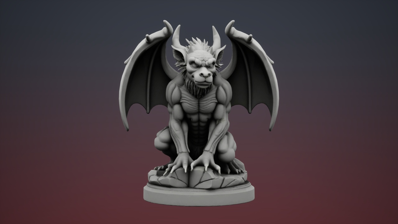 Media 1 for listing Stylized Gargoyle Statue - 02