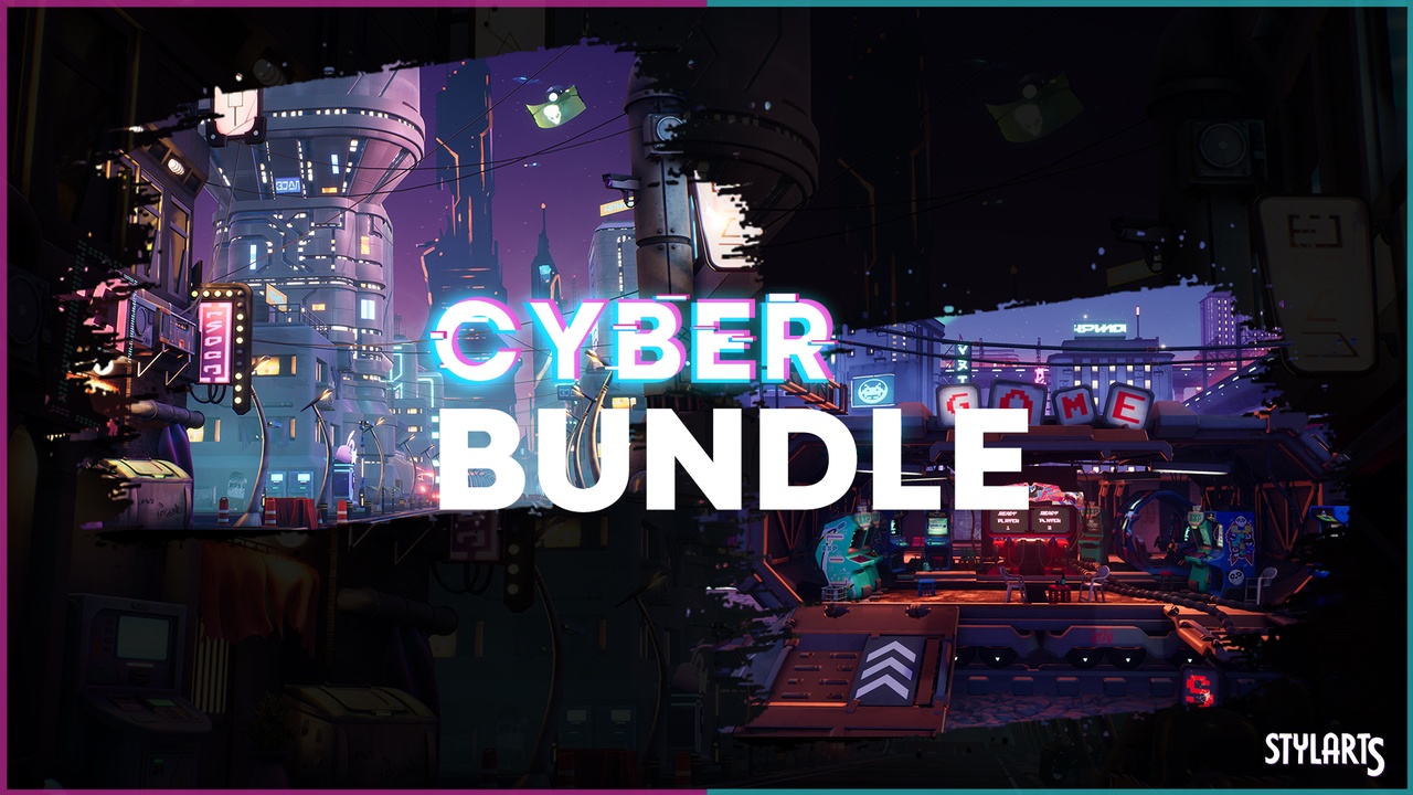 Media 1 for listing Stylized Cyber Bundle UE5 ( Stylized Stylised Cyber Cyberpunk Bundle Cyber )