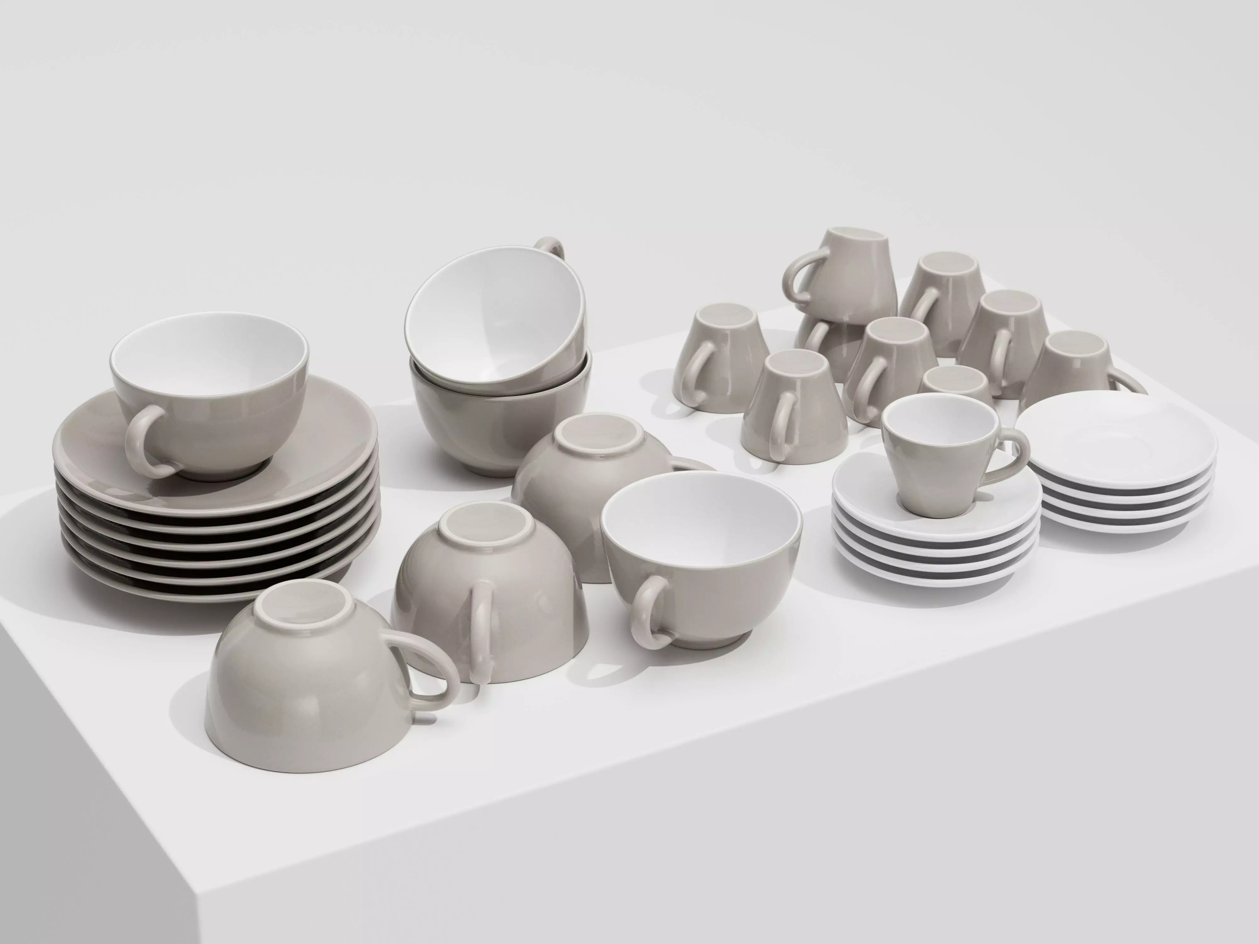 Media 1 for listing Ceramic Coffee Cup Set - Matte Espresso and Latte Mugs