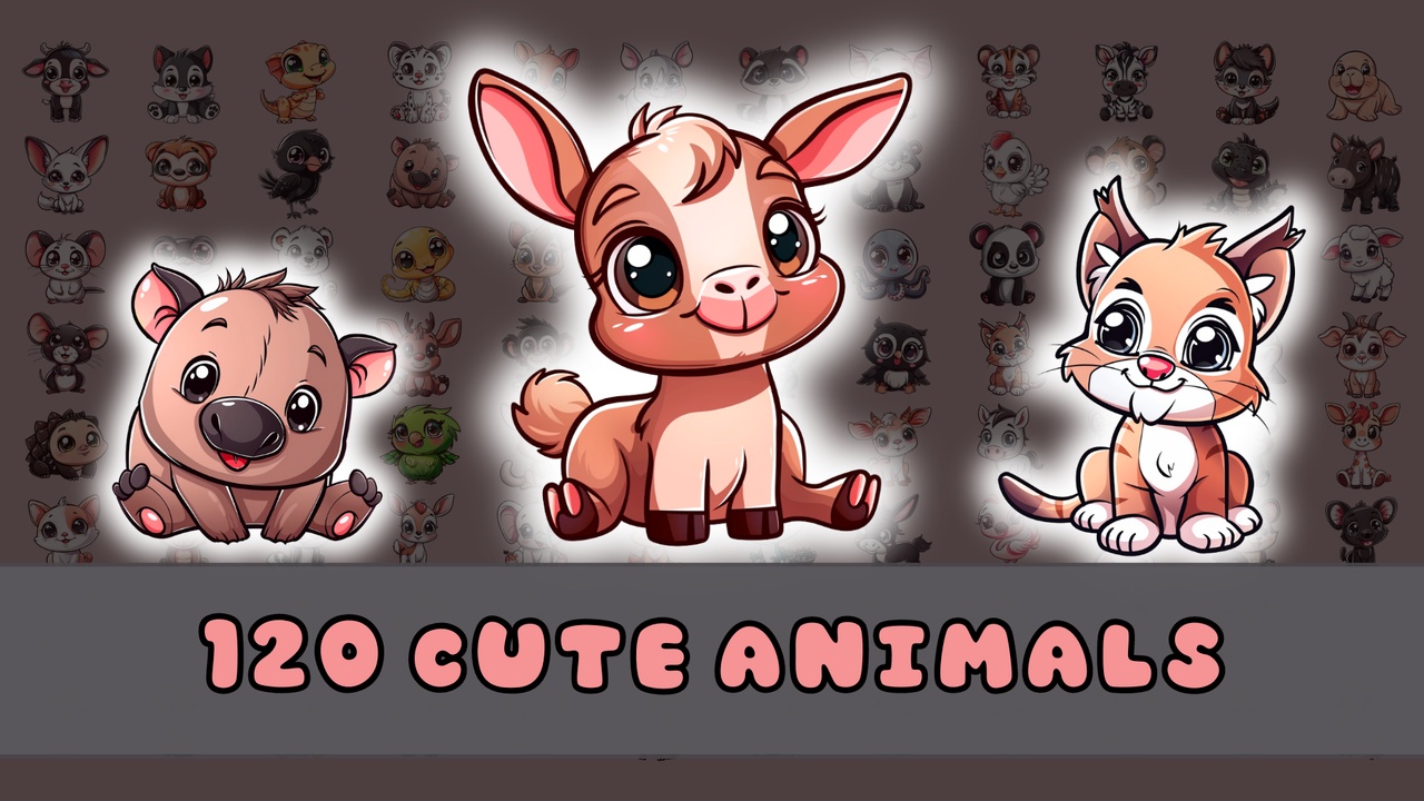 商品 120 Cute Animals - 2D Asset Pack for Games and Apps 的媒体 1