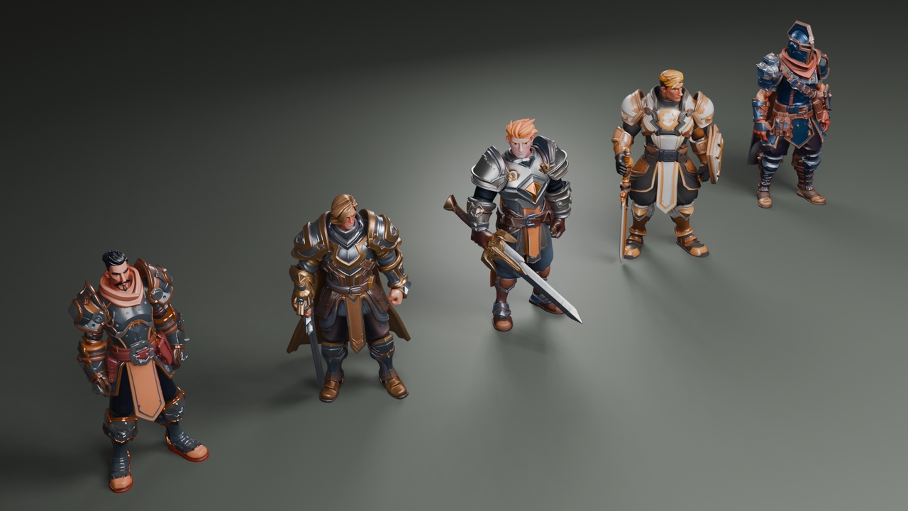 Media 1 for listing Stylized Knights Set 1 (LowPoly)🤺