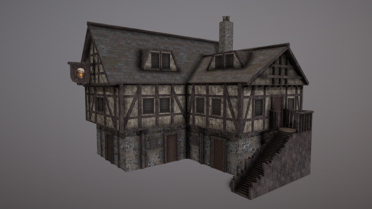 Media 1 for listing Lowpoly Medieval Tavern/Inn
