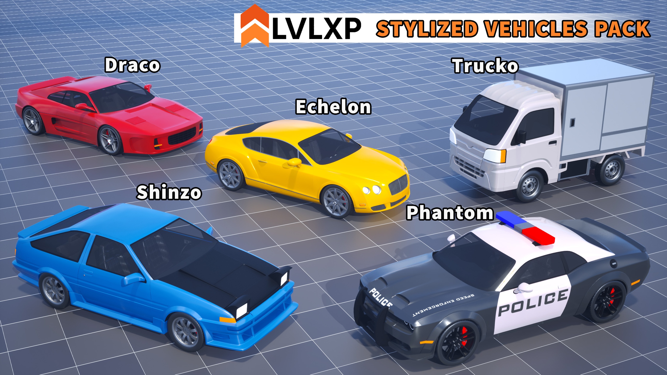 Media 1 for listing Stylized Drivable Vehicles - Pack 3