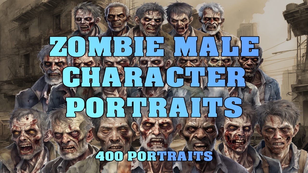 Media 1 for listing Zombie Male Character Portraits