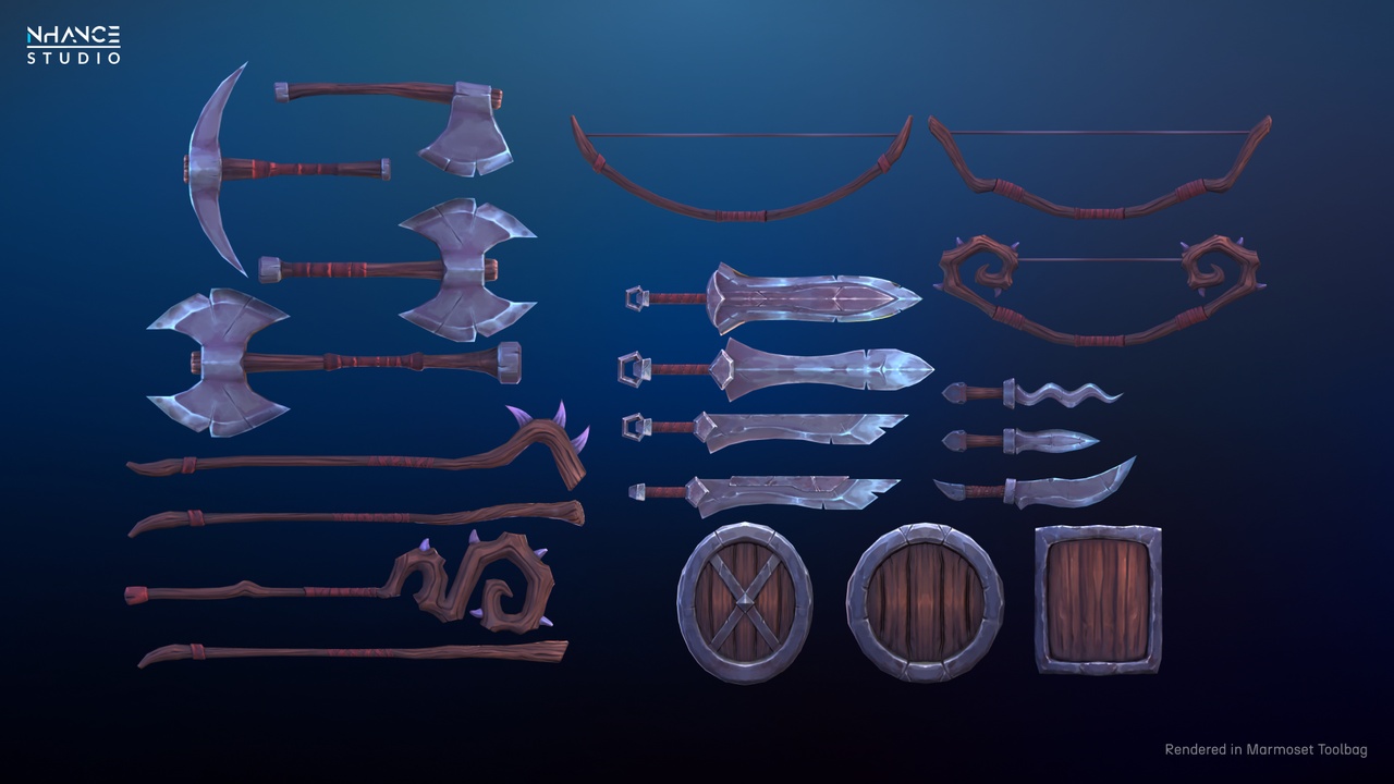 Stylized Newbie Weapons Pack 제품 등록을 위한 미디어 1개