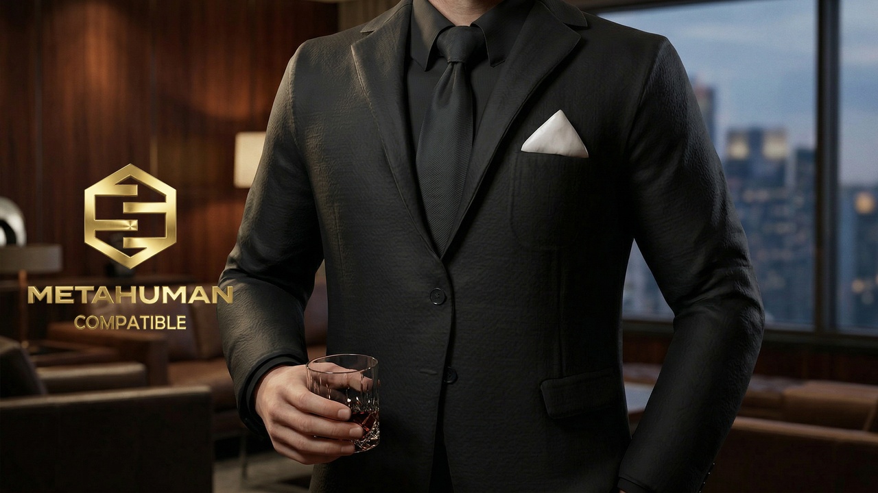 Media 1 for listing Sleek Black Tuxedo with Satin Lapels for Formal Events and Business