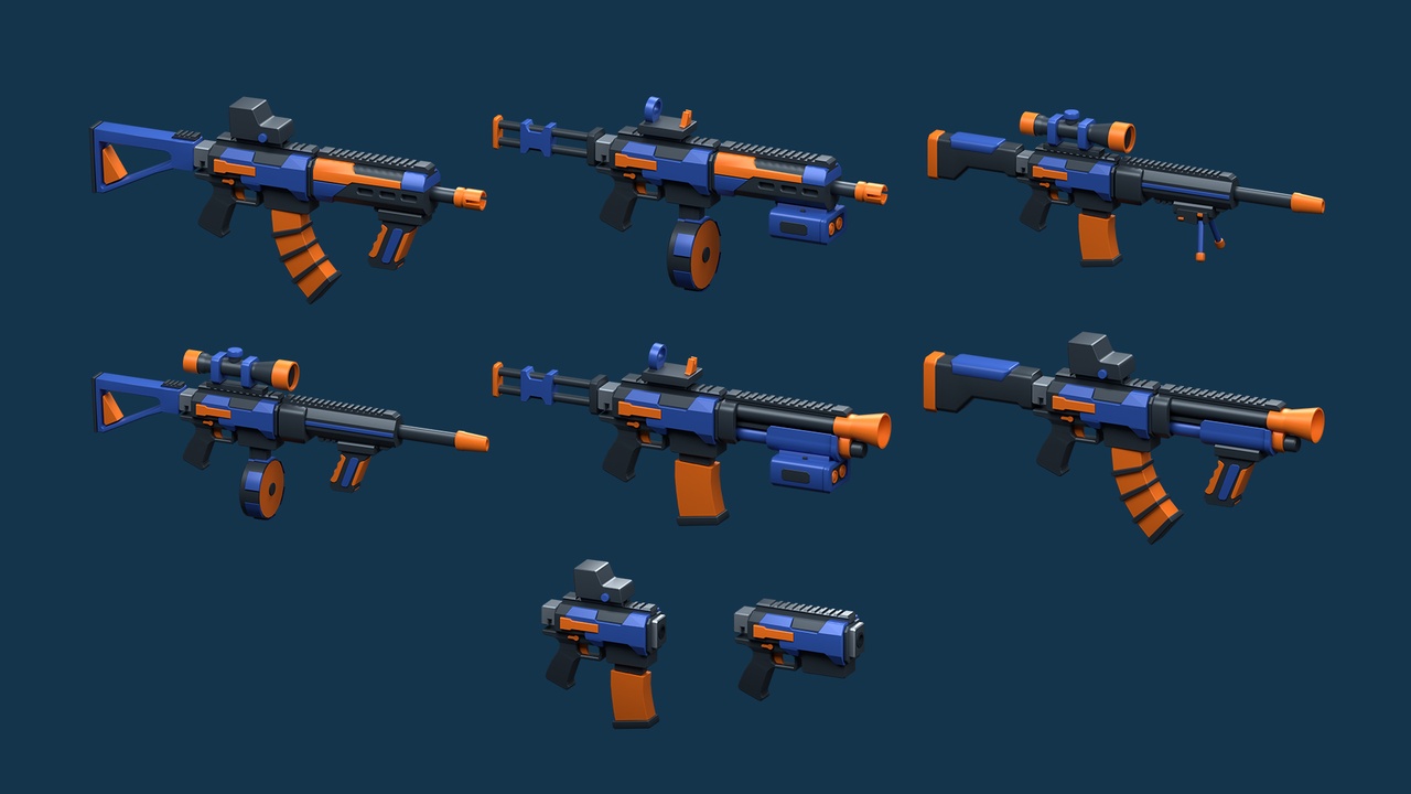 Media 1 for listing Buff Blast - Stylized Weapons Pack, Cartoon Guns and Grenades