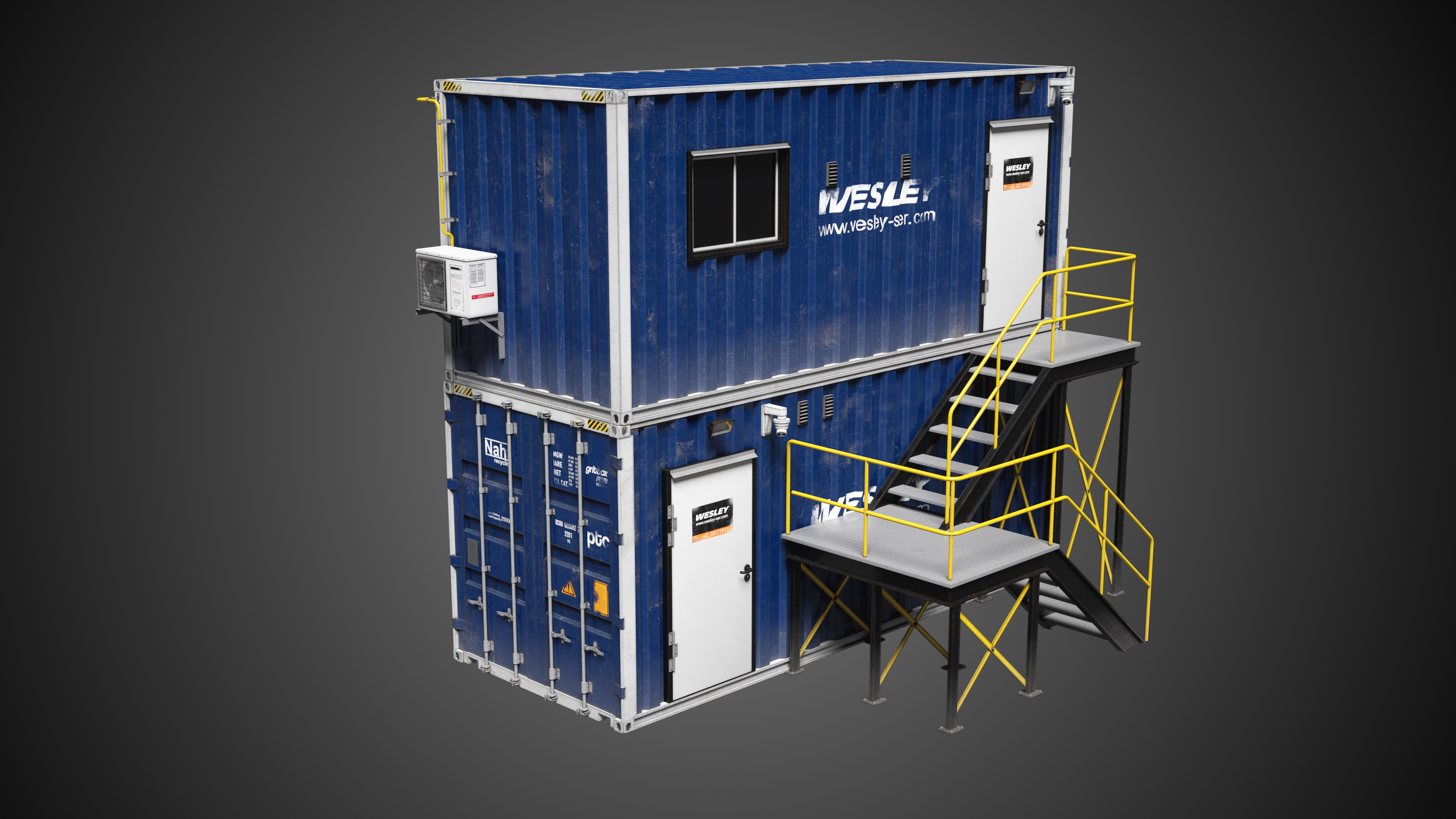 Stacked Construction Site Container Office Industrial Prop | Fab