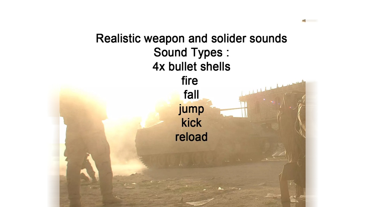 Media 1 for listing Weapon Soldier Sounds Pack free
