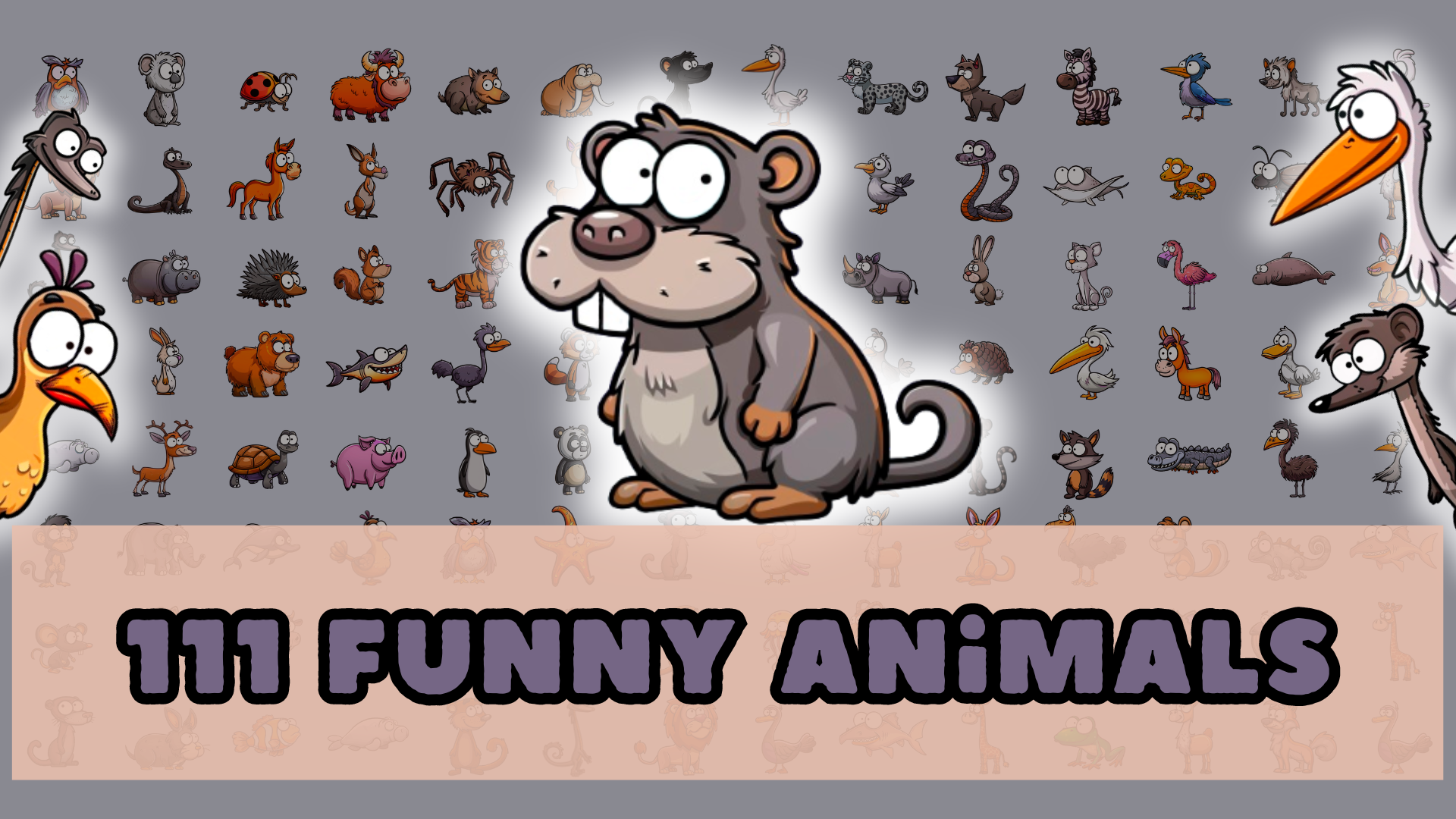 Cartoon Zoo: 111 Whimsical Animals on Transparent Backgrounds | Fab