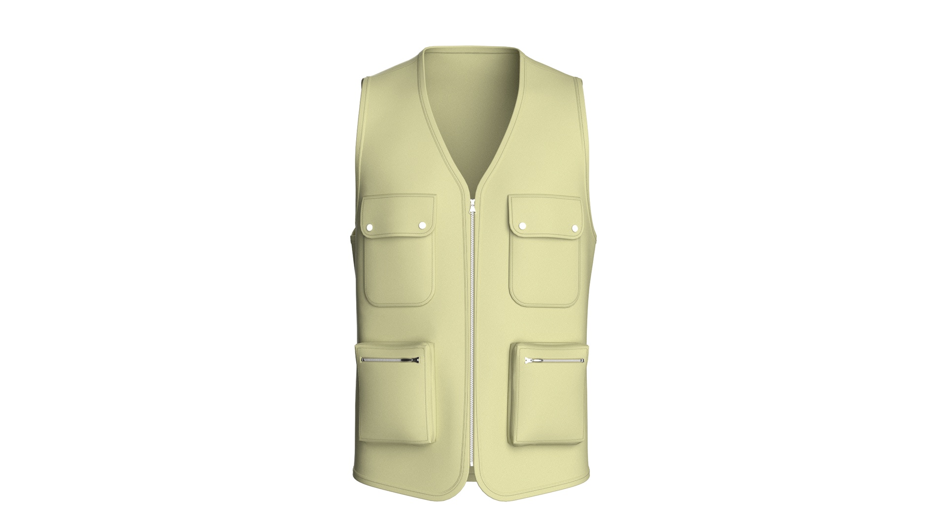 Media 1 for listing Men Zip - Up Vest With Front Pockets | High Poly