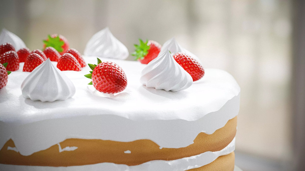 Media 1 for listing Ultra-Realistic 3D Strawberry Pie - High-Poly Culinary & ArchViz Asset