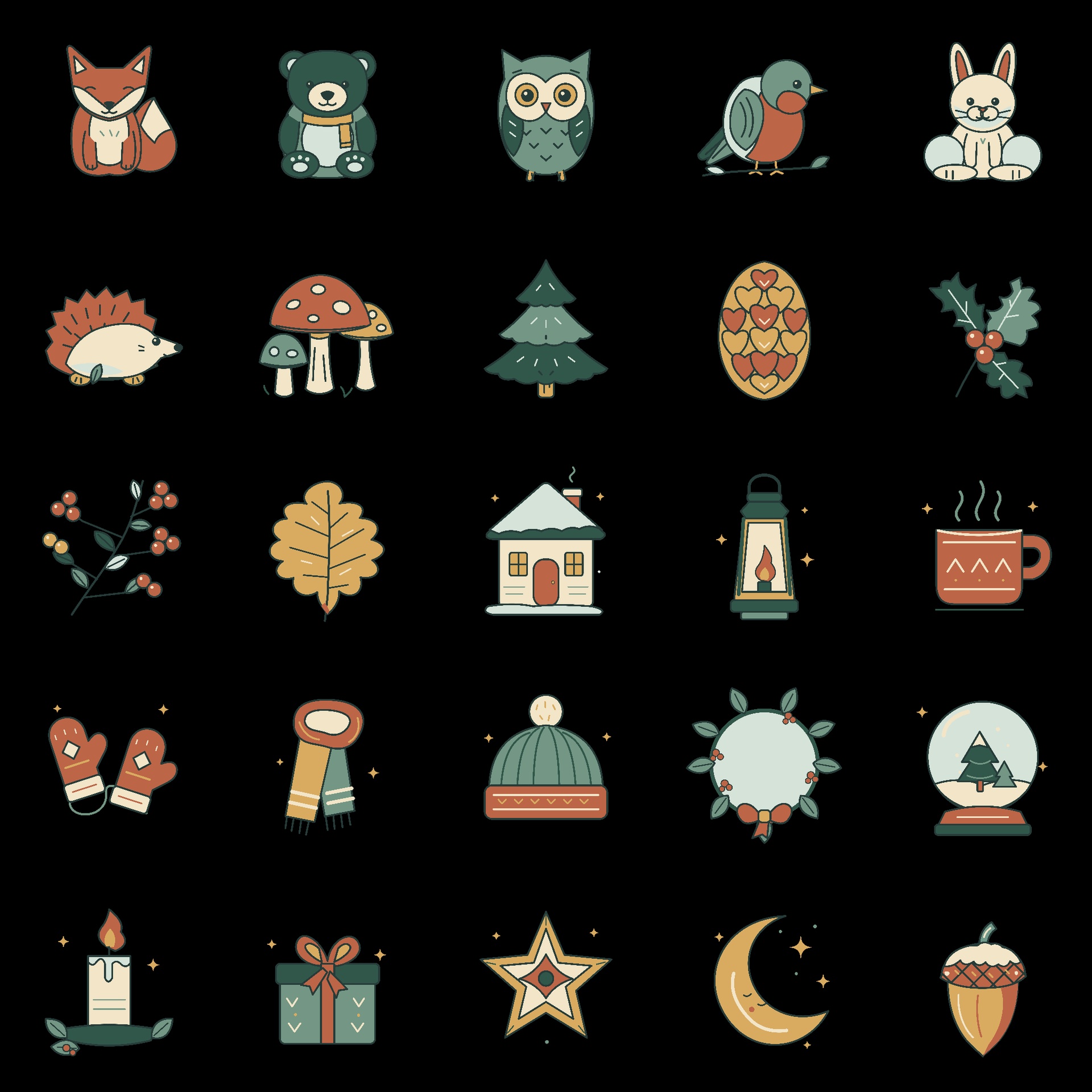 Media 1 for listing Quiet Winter Woodland - 25 Static Paper2D Illustrations