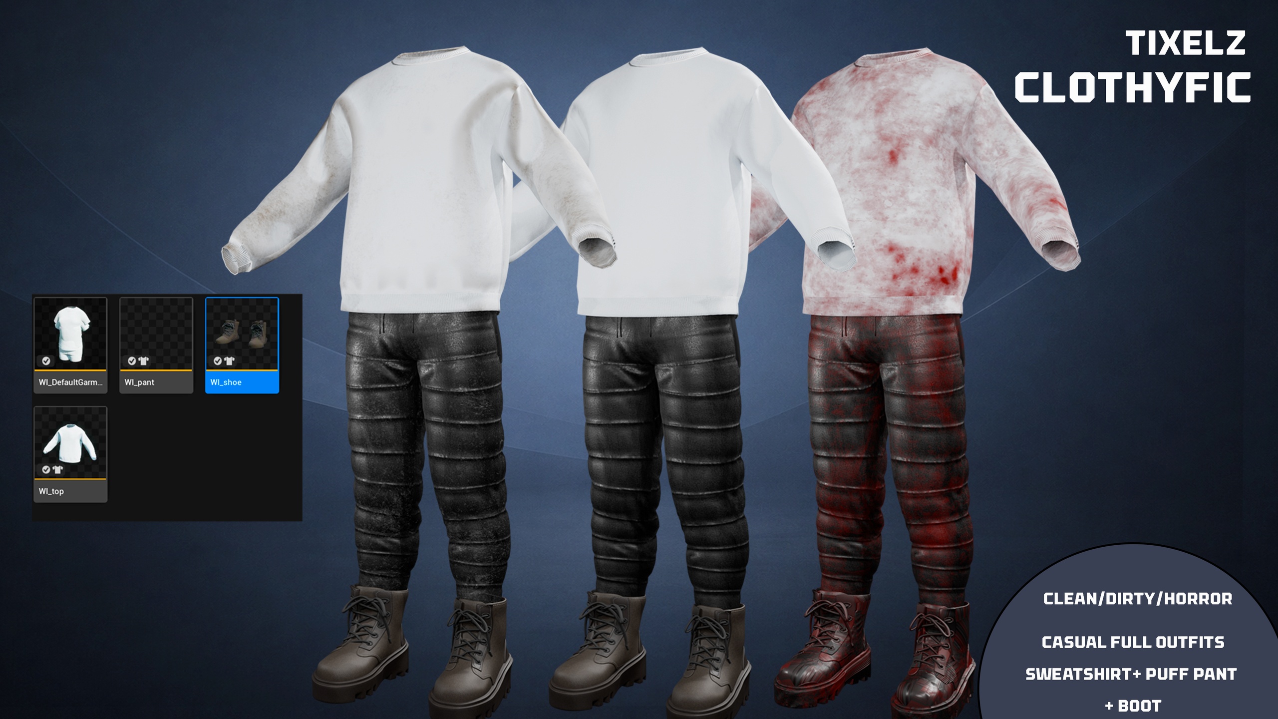 Media 1 for listing sweatshirt + puffer pant + boots - clothyfic casual outfit 8