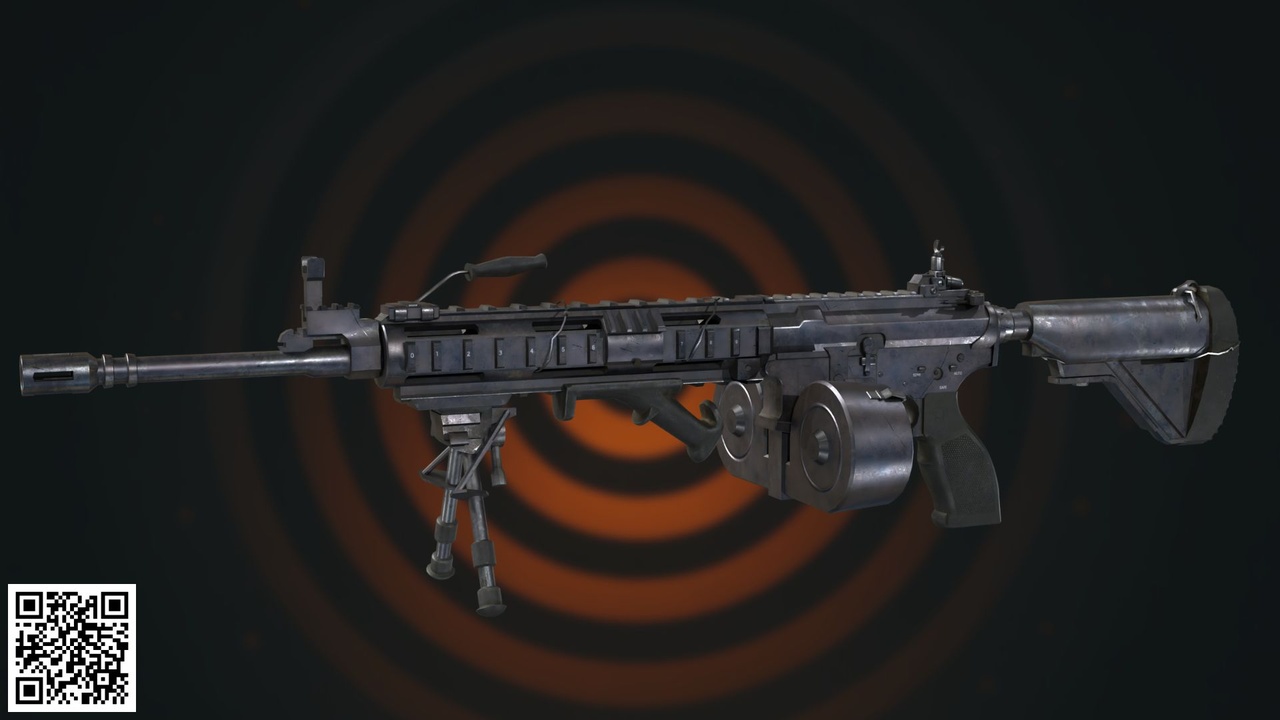 Media 1 for listing Heavy Tactical Machine Gun – High Detail Military Weapon 3D Model