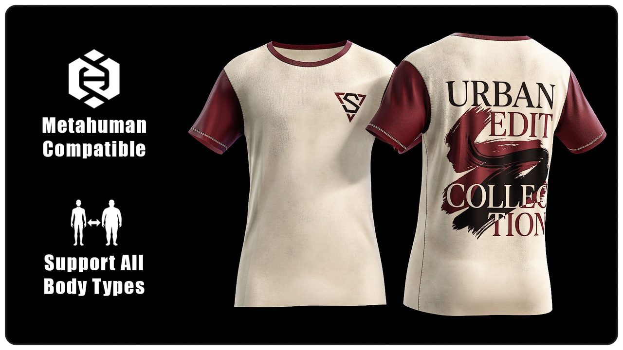 Media 1 for listing T-Shirt 009: Urban Edit Collection - MetaHuman Wardrobe Item
