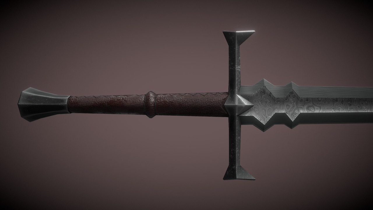 Media 1 for listing Jagged Damascus Steel Sword