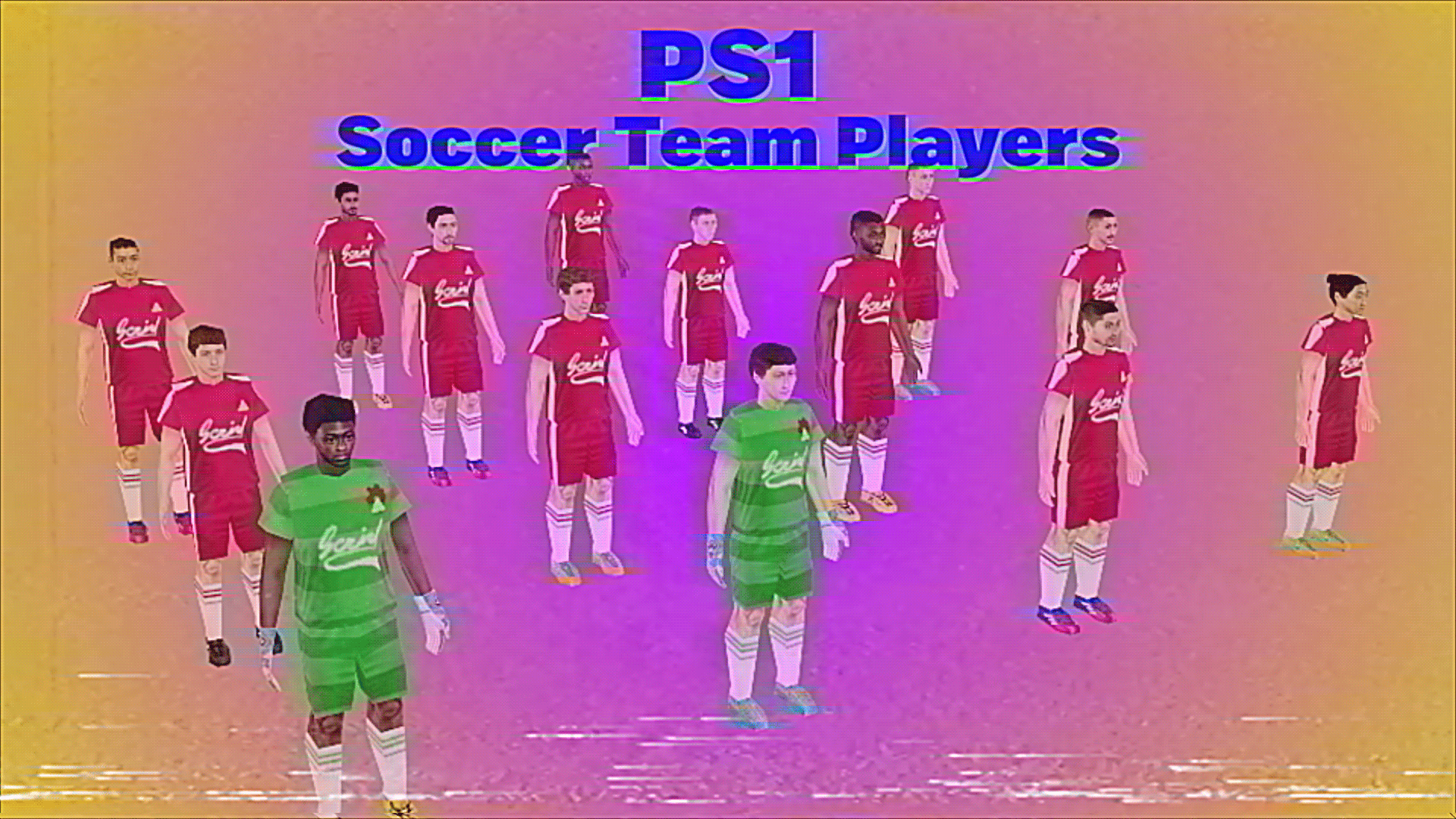 Ps Football File PS1-Style Soccer Team - 14 Customizable Players | Fab