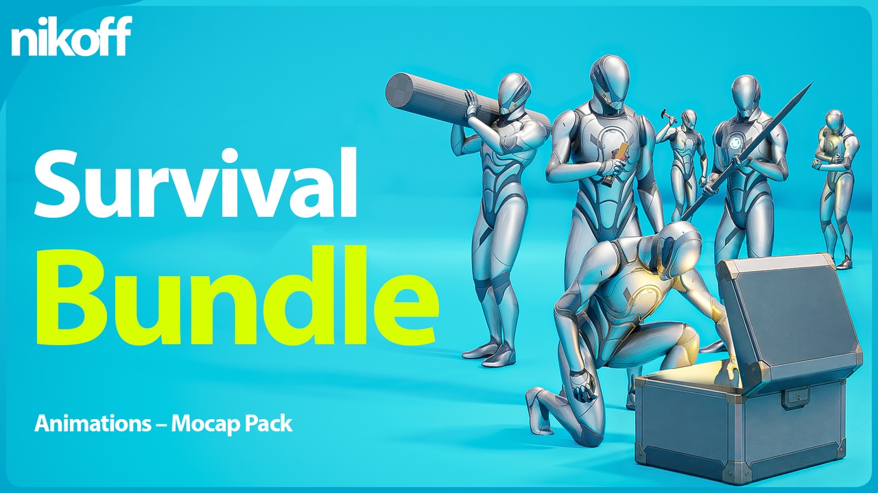 Media 1 for listing Survival Gameplay Animation Bundle β UE5 Mocap Packs