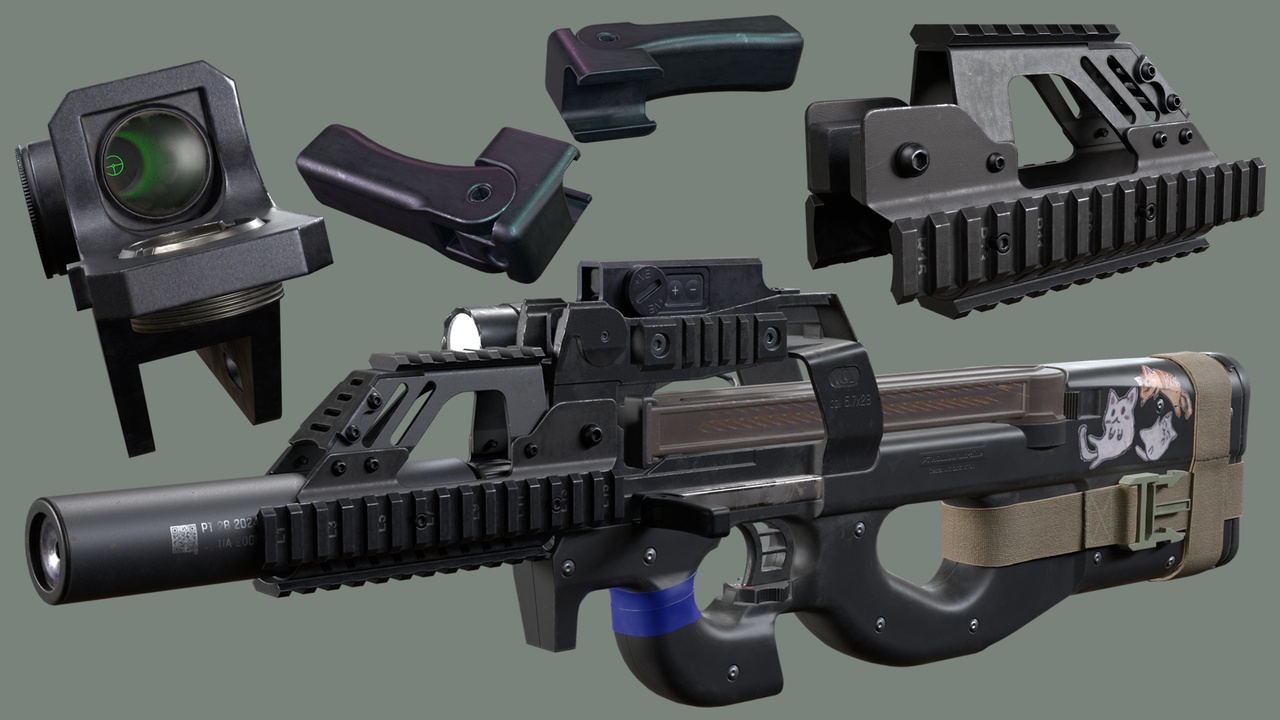 Media 1 for listing Submachine Gun with RIS, Colimator Sight & Charging Handle