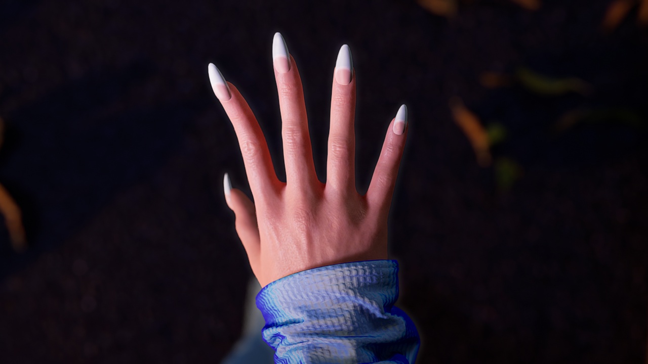 Media 1 for listing Nails Set Almond Shape | Glossy & French Manicure | Parametric Recolor & Resize