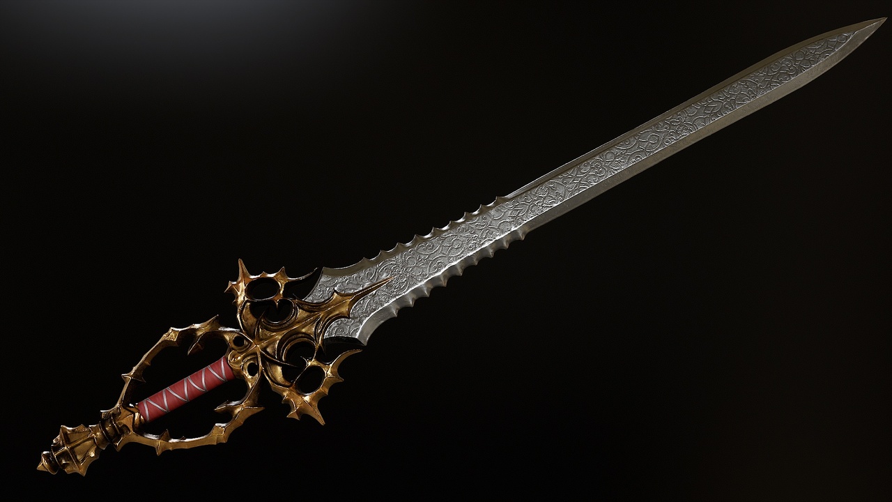 Media 1 for listing Duskrend Sword | Fantasy Game Ready Weapon