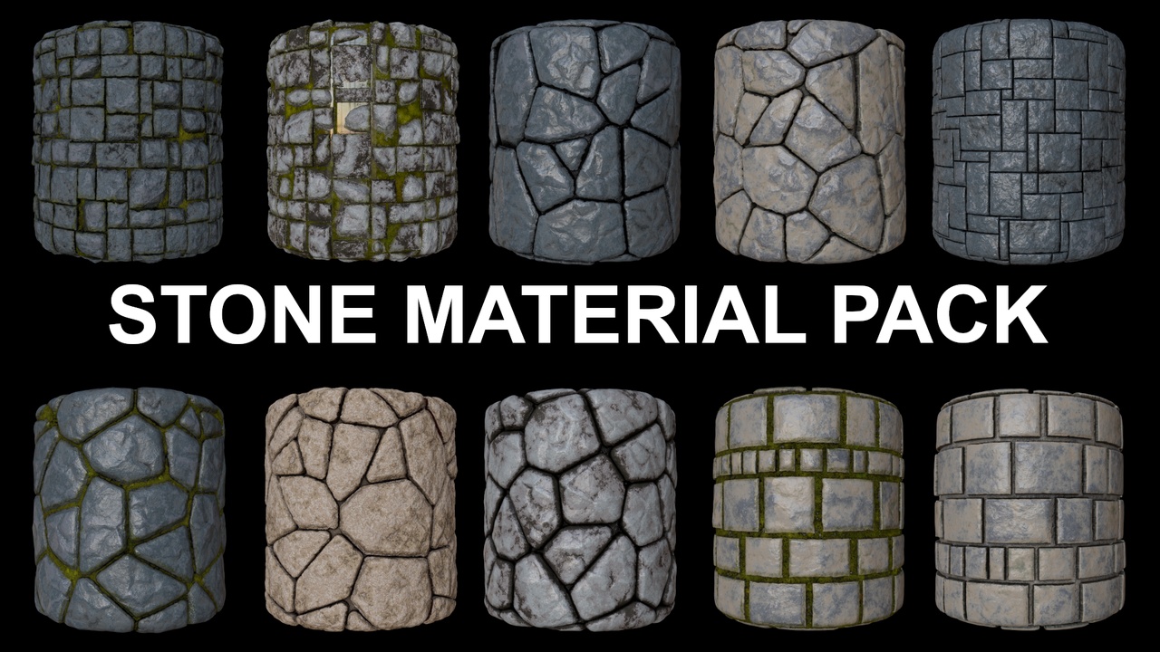 Media 1 for listing Premium PBR Stone Material Pack