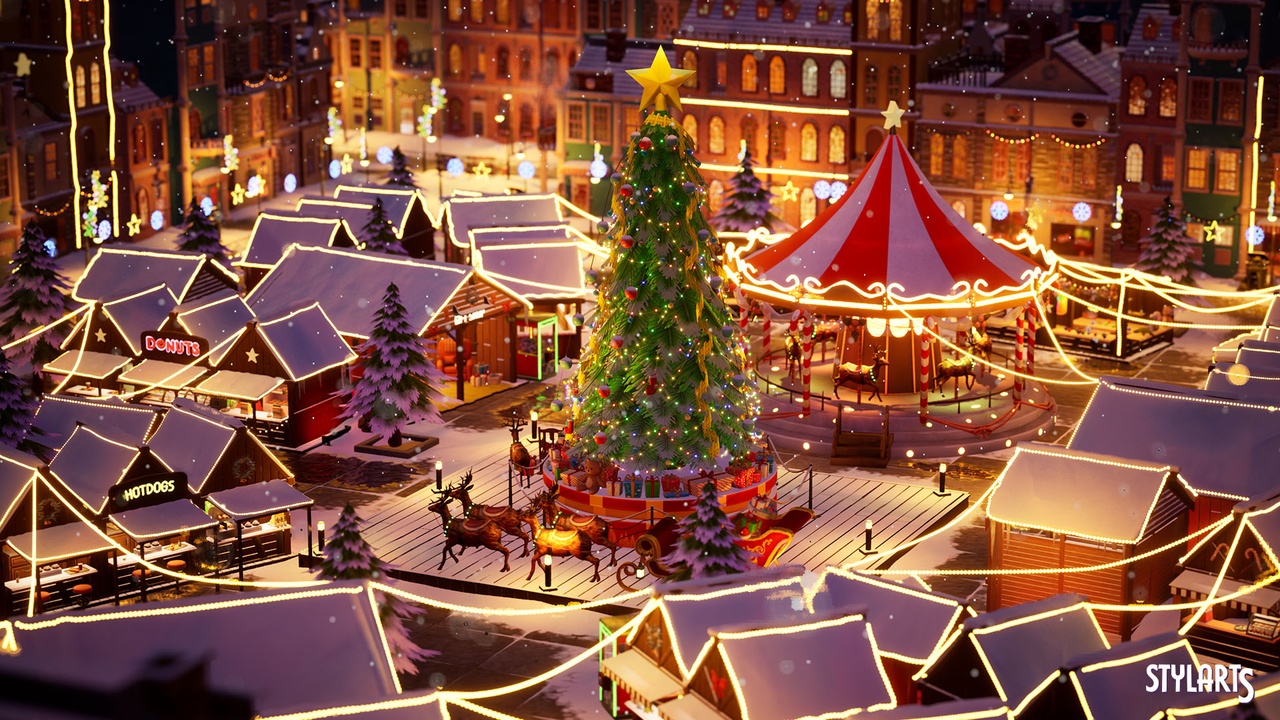 商品 Modular Stylized Christmas Market ( Christmas Modular Environment Exterior ) 的媒体 1