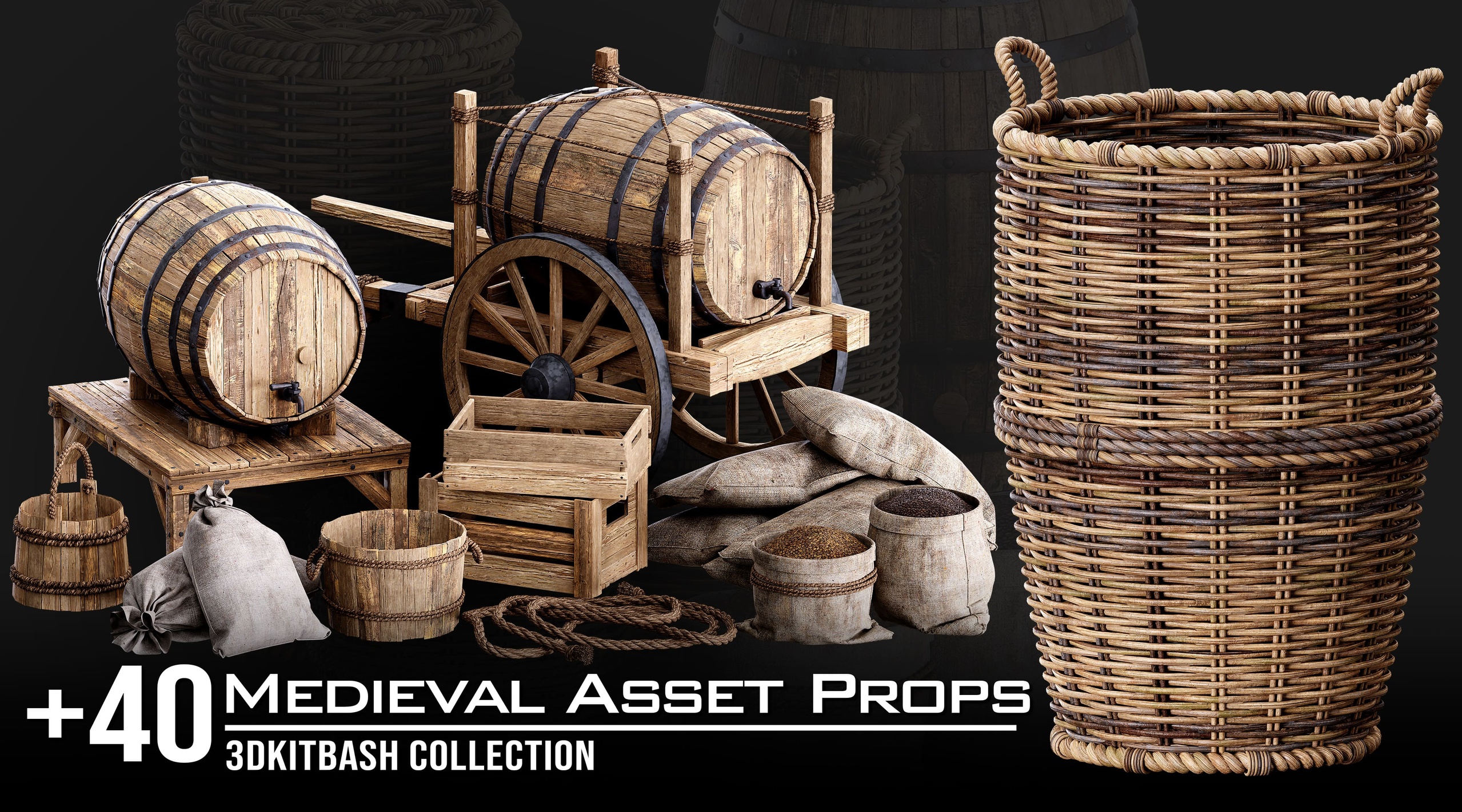Medium 1 für Eintrag Medieval Asset Props – 3D Kitbash Collection (+40 Pieces)