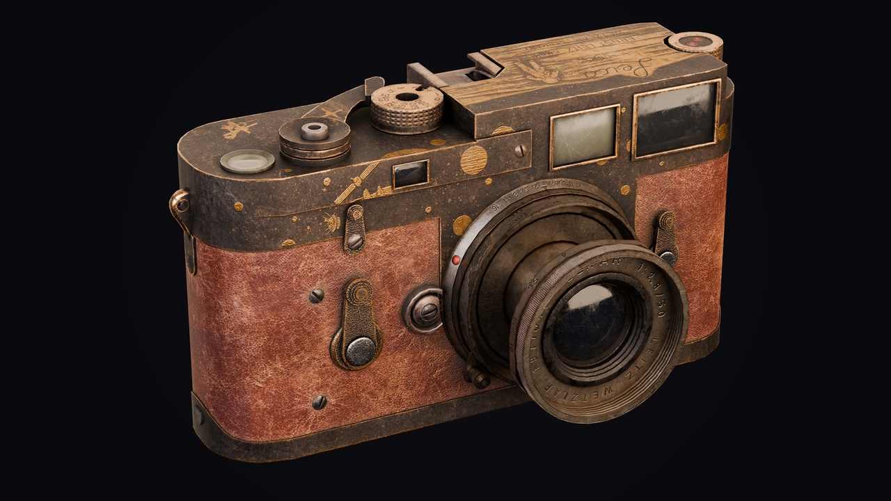 Media 1 for listing Vintage Camera – Leica M3 Space | PBR Low Poly Game Prop