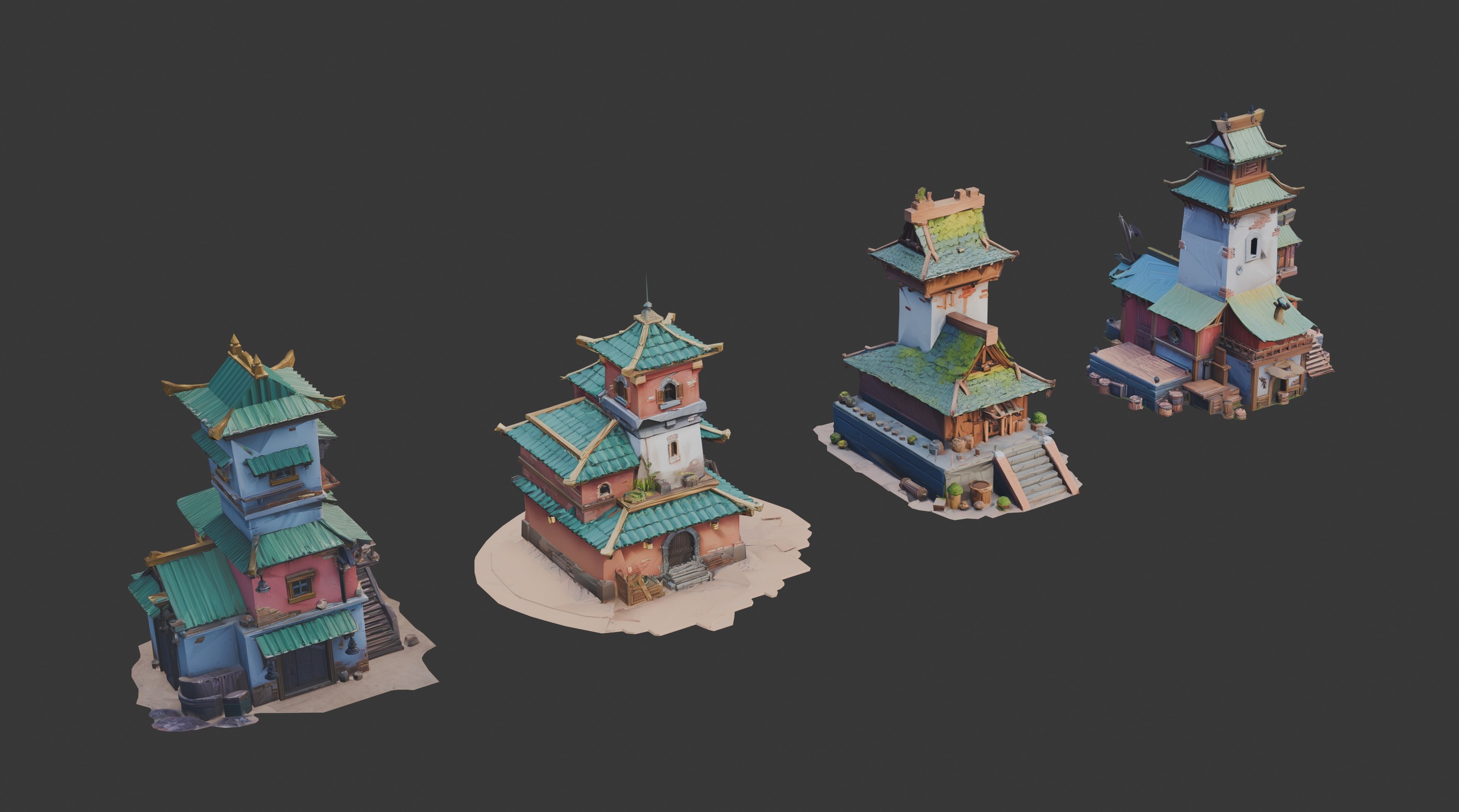 Media 1 for listing Stylized Fantasy Architecture Set