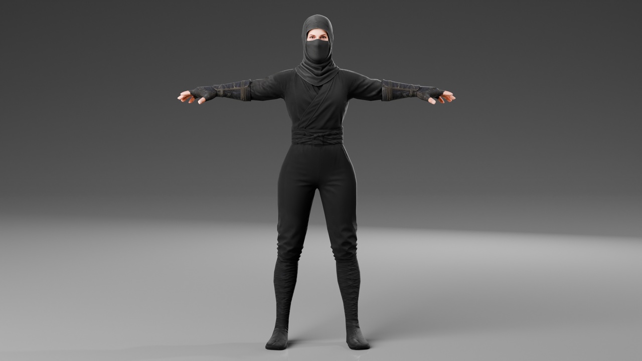 Media 1 for listing Realistic Female Ninja - Rigged
