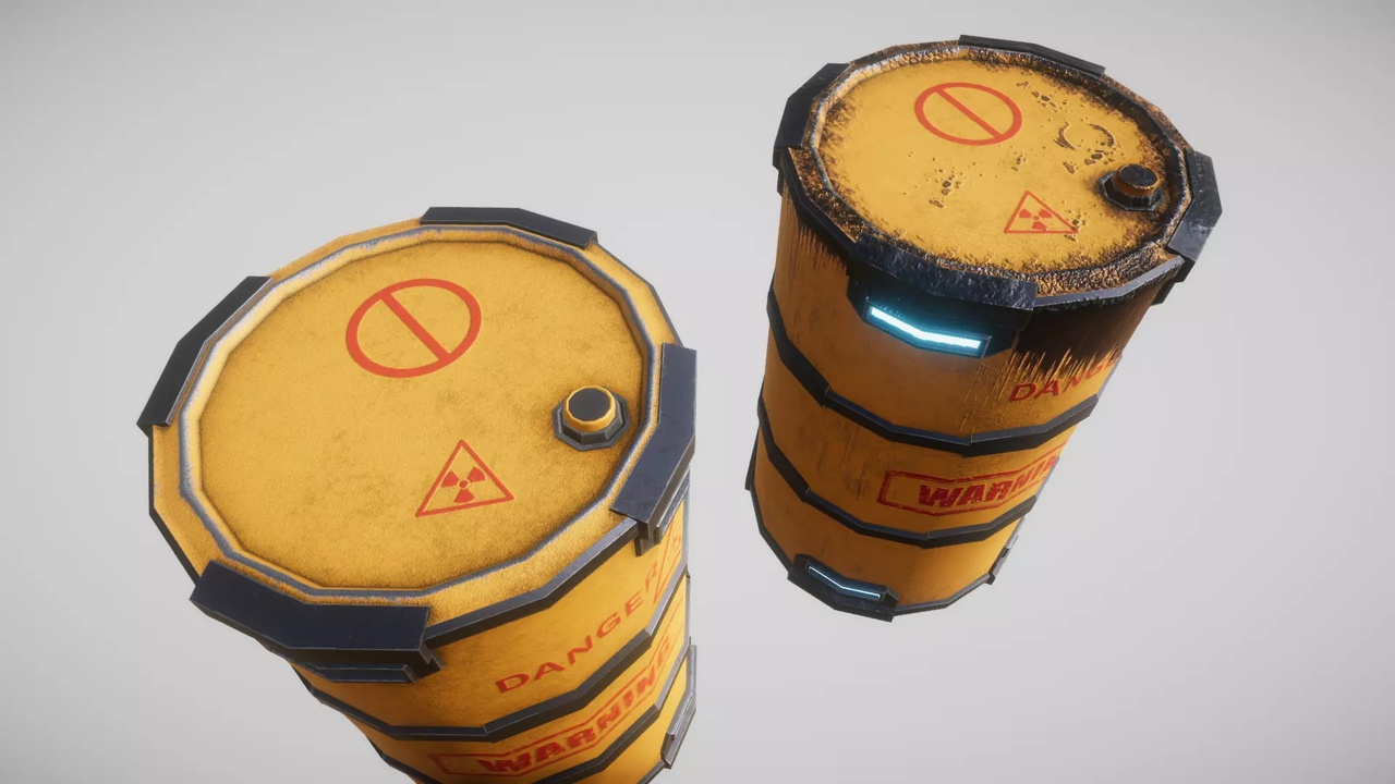 Media 1 for listing Sci-Fi Barrel Free Low-Poly 3D Model