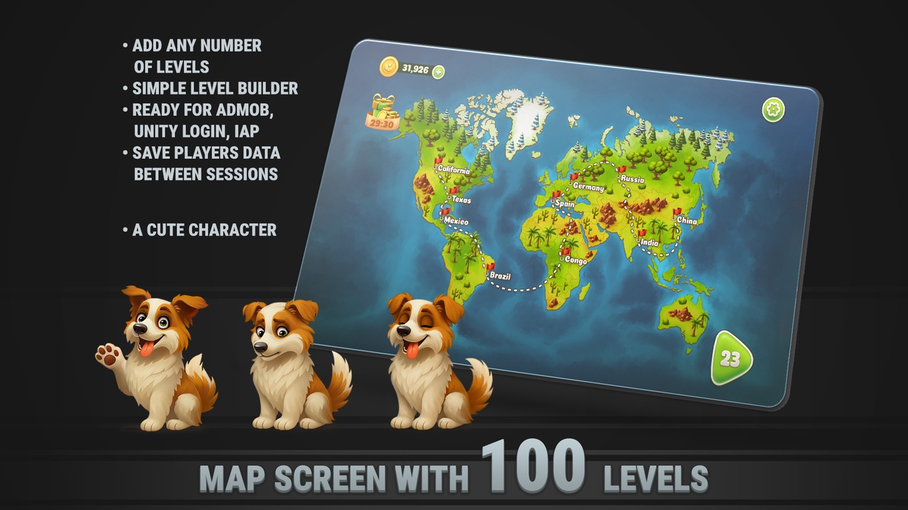 Media 1 for listing MK Solitaire Kit • Farm TriPeaks Game Template
