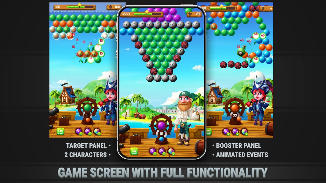 出品MK Bubble Shooter Kit • Pirate Pop Game Templateのメディア1