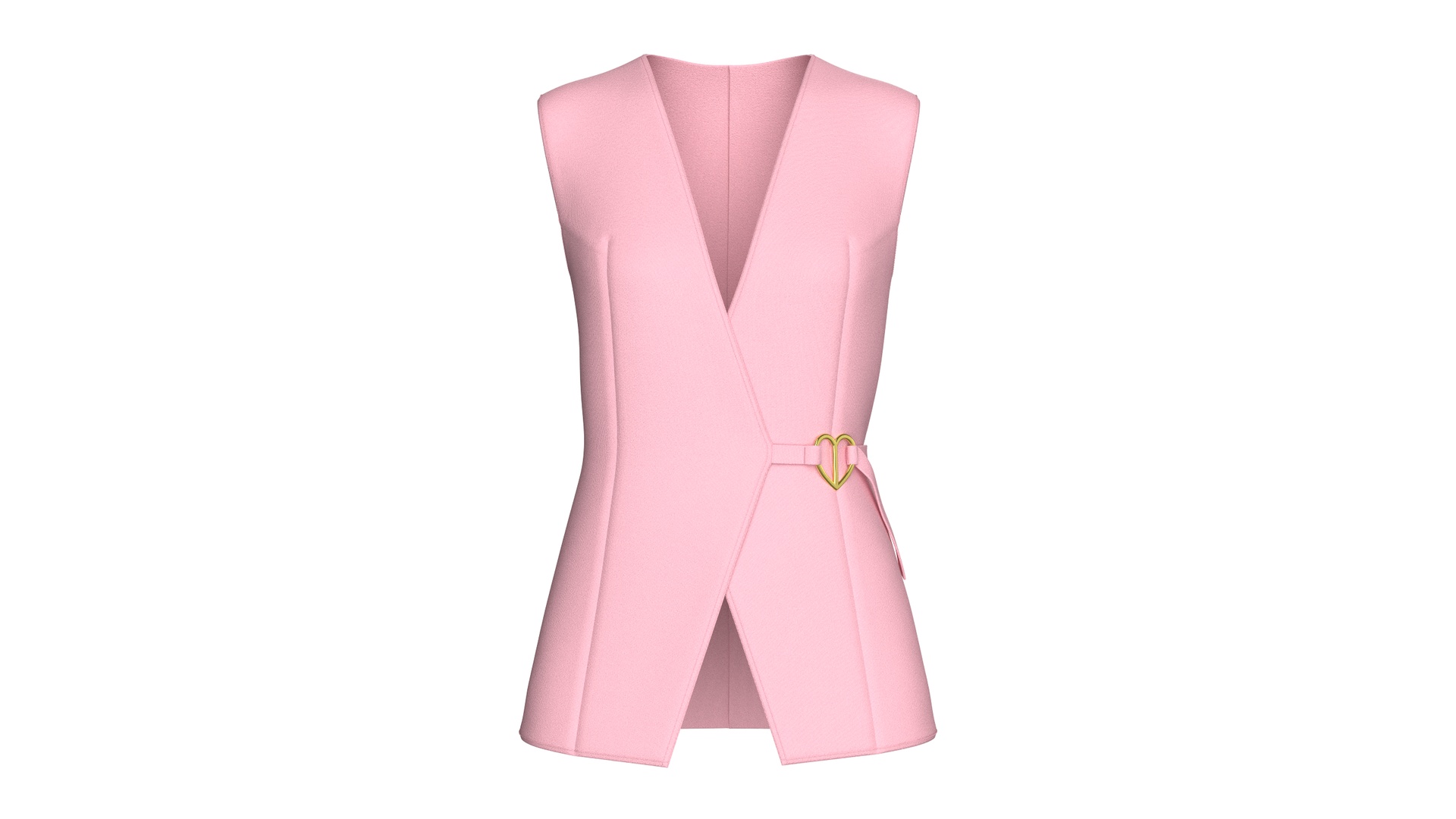 Media 1 for listing Girls Heart Buckle Sleeveless Tailored Vest | High Poly