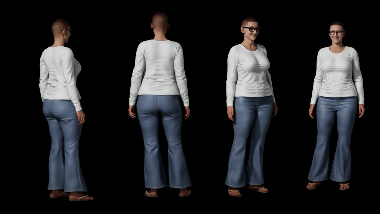Media 1 for listing Long Sleeve Fitted T-Shirt - Rigged UE5 - Metahuman Compatible