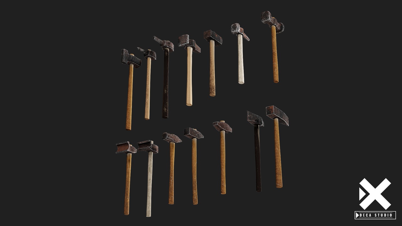 Media 1 for listing Medieval Blacksmith Hammers Kit - Historically Accurate Forge Tools