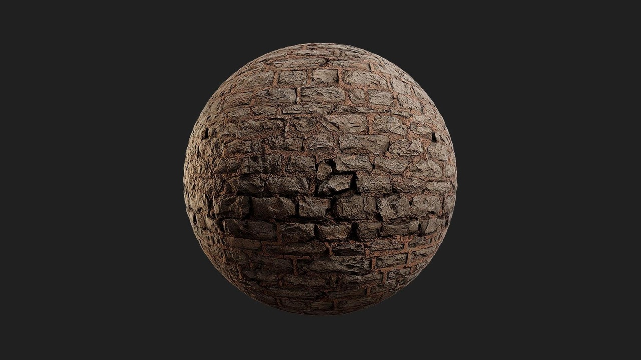 Industrial Brick Ruin Wall Brick Rough 02 | Fab