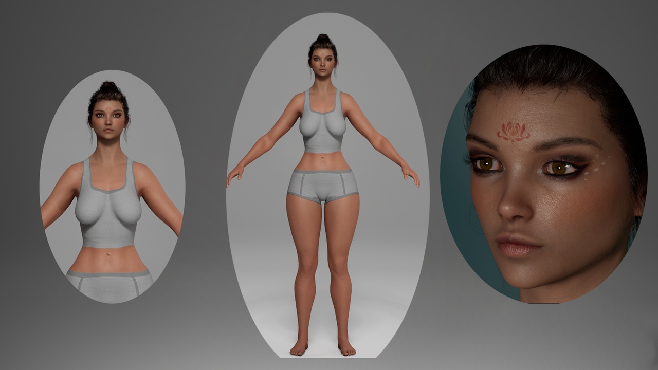 Media 1 for listing Editable Metahuman Beauty - Lin seng.With hair, no clothing included.