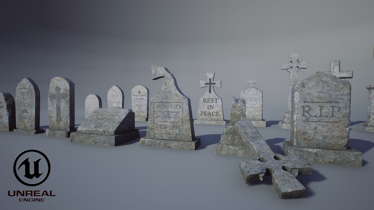 Media 1 for listing Tombstone PACK UE4 Unity PBR