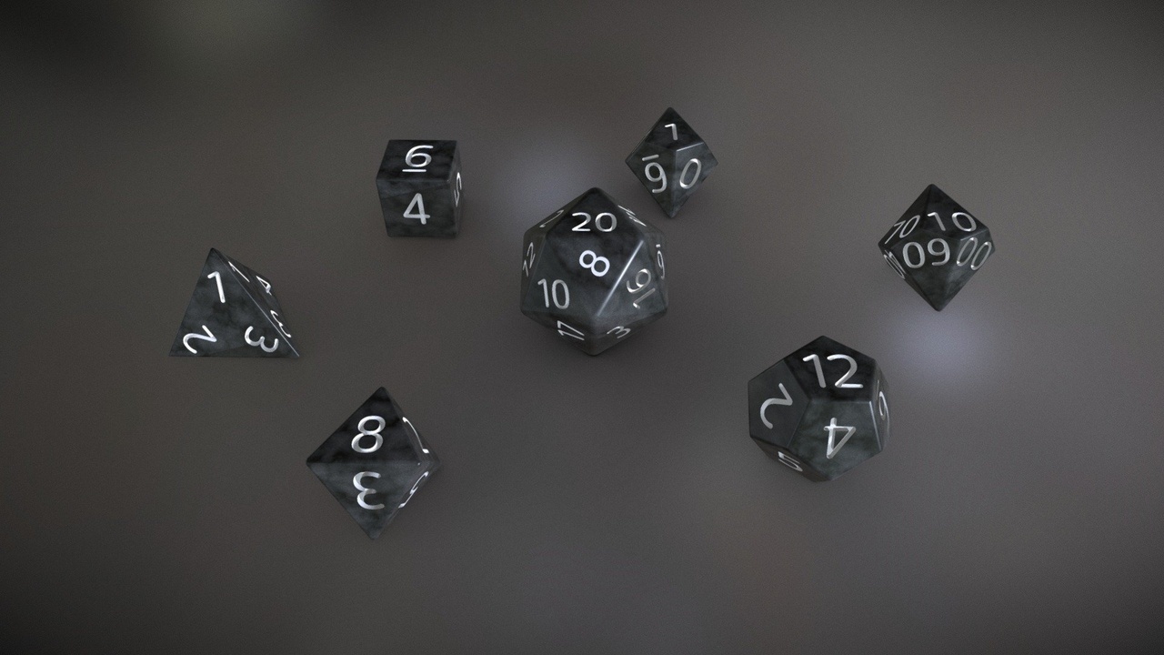 Media 1 for listing Black Marble Dice Set RPG