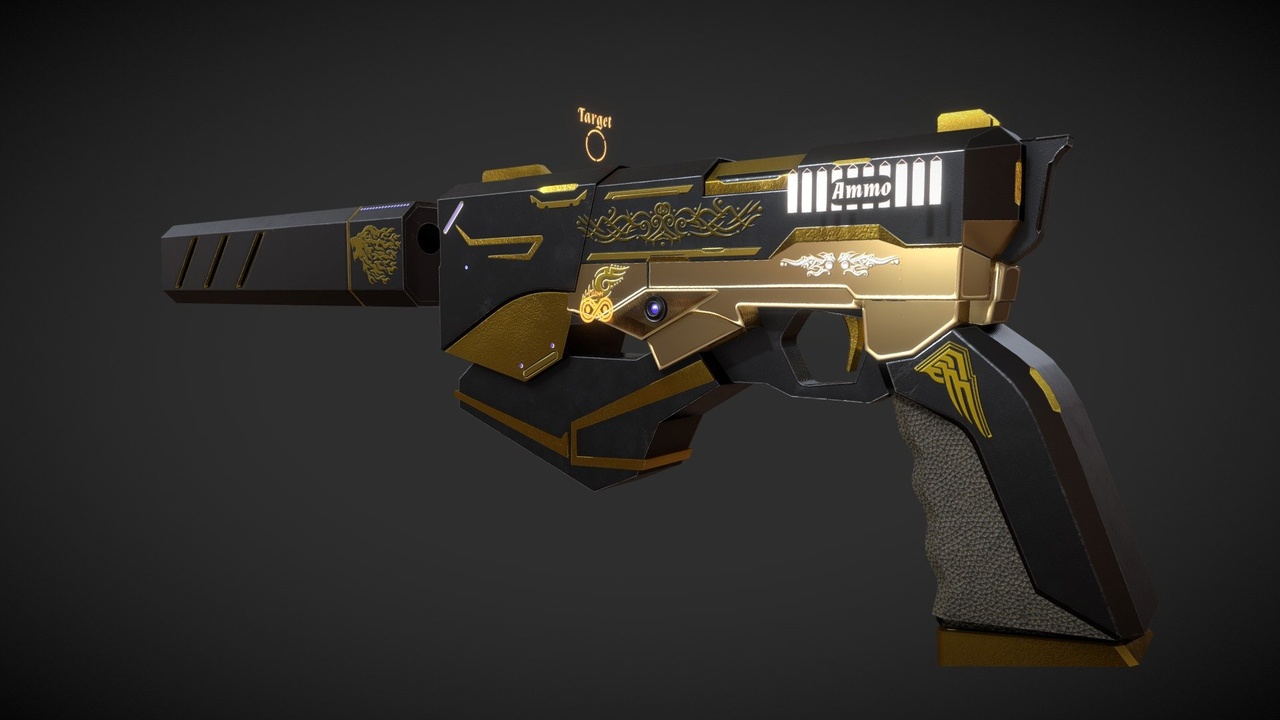 Media 1 for listing Sci-Fi Cyberpunk Pistol - Game Ready v1.0