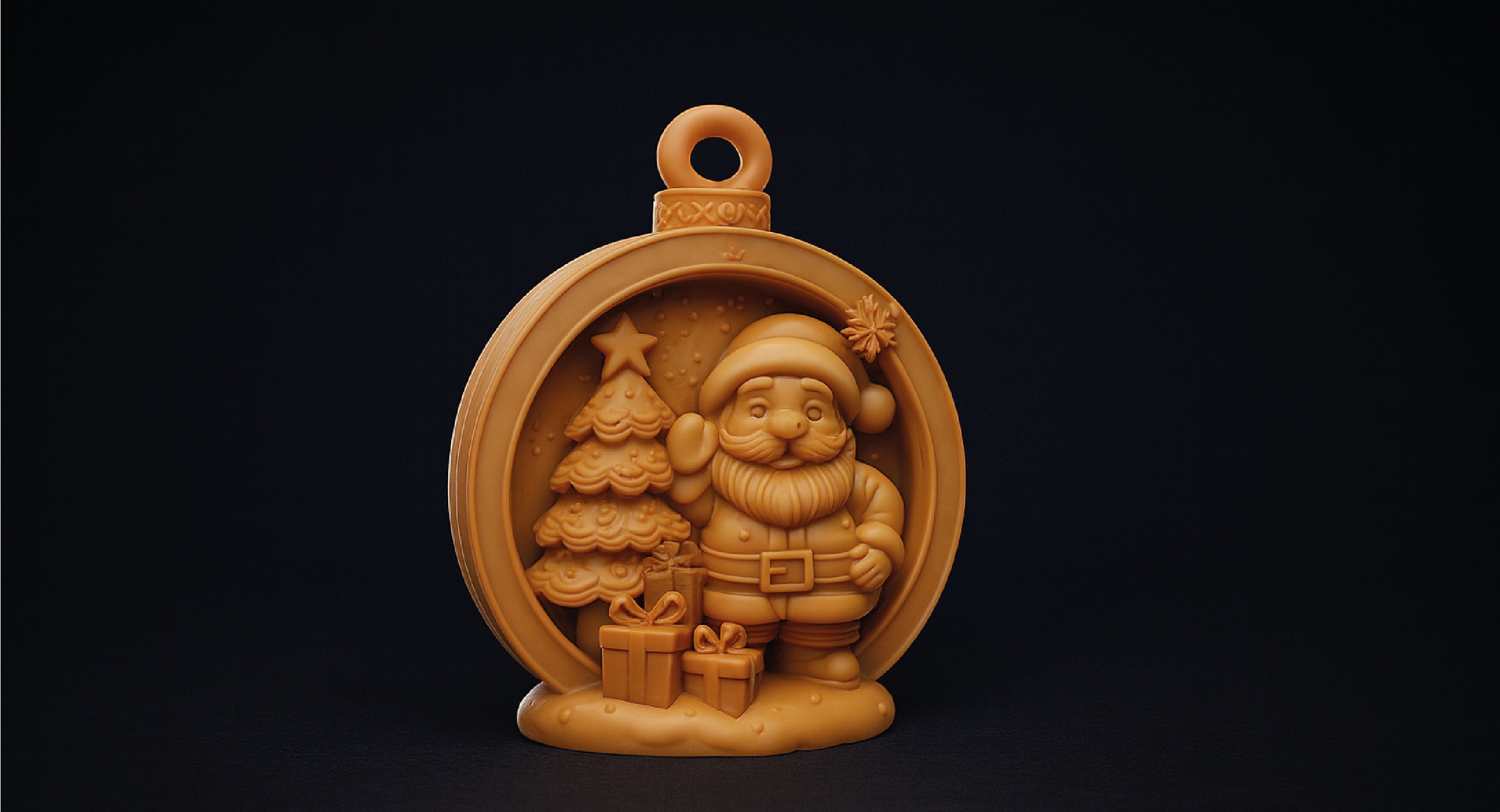 Media 1 for listing Festive Santa Ornament – 3D Relief Design for Premium Holiday Creations